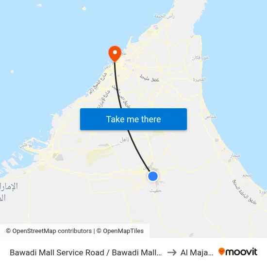 Bawadi Mall Service Road / Bawadi Mall Gate 2 to Al Majaz 3 map
