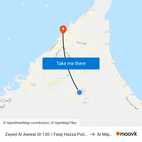 Zayed Al Awwal St 130 / Falaj Hazza Police Station to Al Majaz 3 map