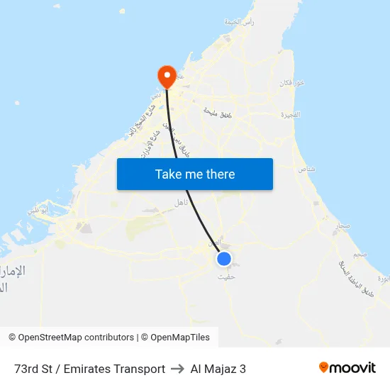 73rd Street / Emirates Transport to Al Majaz 3 map
