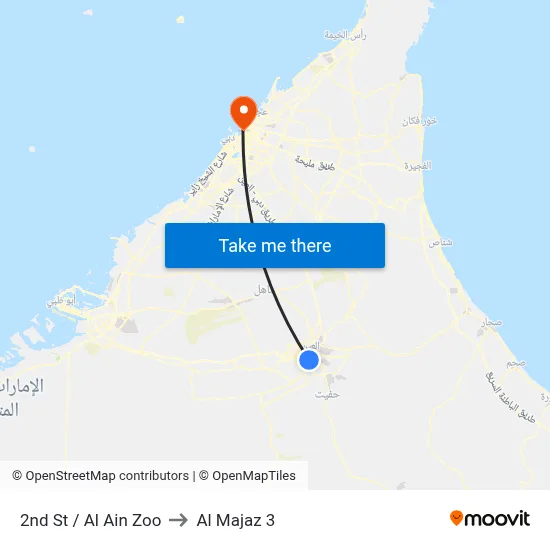 2nd Street / Al Ain Zoo to Al Majaz 3 map