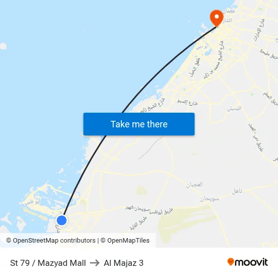 Street 79 / Mazyad Mall to Al Majaz 3 map