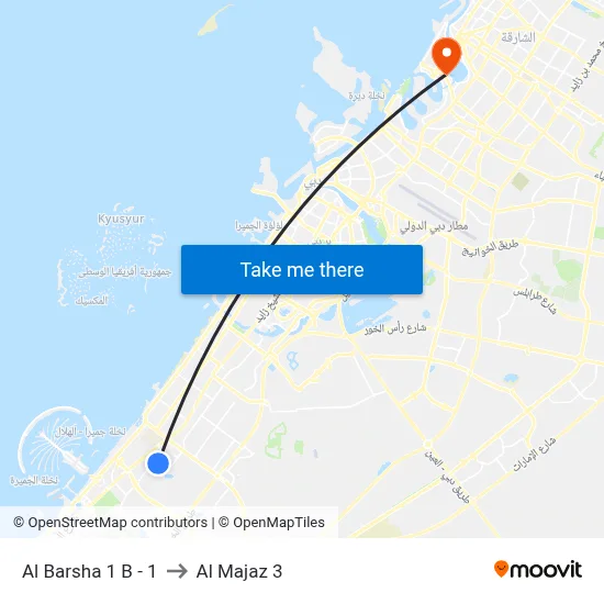 Al Barsha 1  B - 1 to Al Majaz 3 map