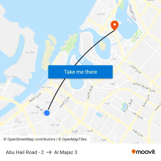 Abu Hail Road - 2 to Al Majaz 3 map