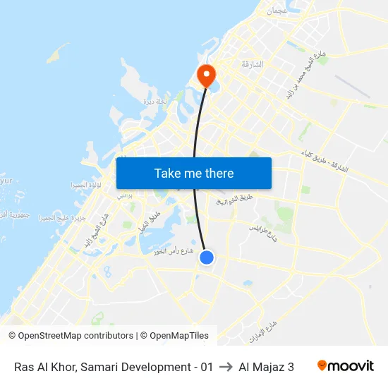 Ras Al Khor, Samari Development - 01 to Al Majaz 3 map