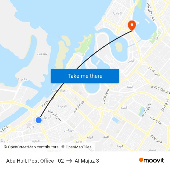 Abu Hail, Post Office - 02 to Al Majaz 3 map