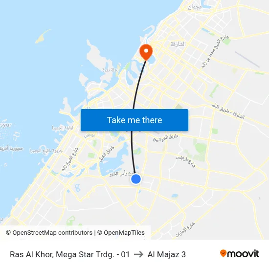 Ras Al Khor, Mega Star Trdg. - 01 to Al Majaz 3 map