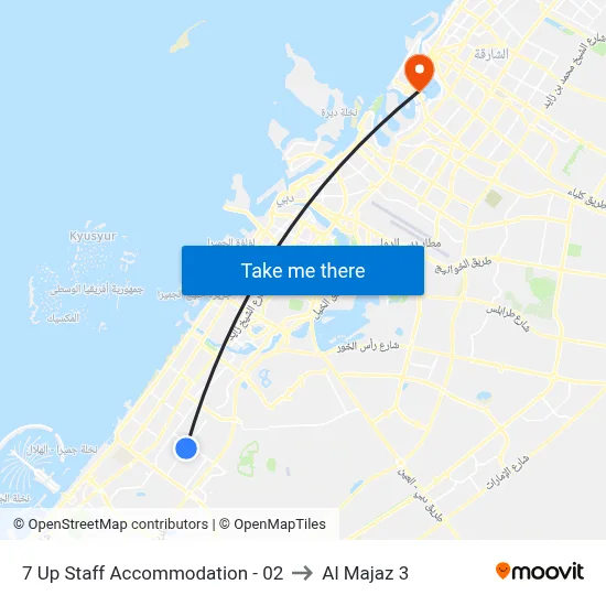 7 Up Staff Accommodation - 02 to Al Majaz 3 map
