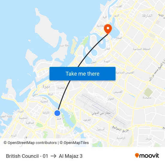 British Council - 01 to Al Majaz 3 map