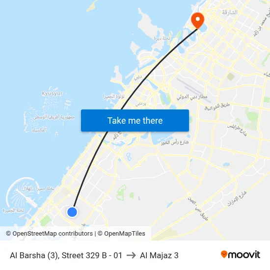 Al Barsha (3), Street 329 B - 01 to Al Majaz 3 map