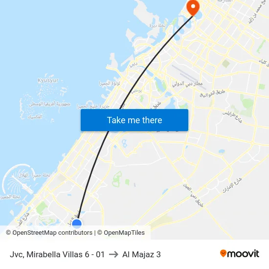 Jvc, Mirabella Villas 6 - 01 to Al Majaz 3 map