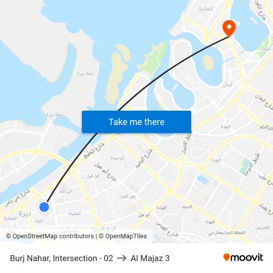 Burj Nahar, Intersection - 02 to Al Majaz 3 map