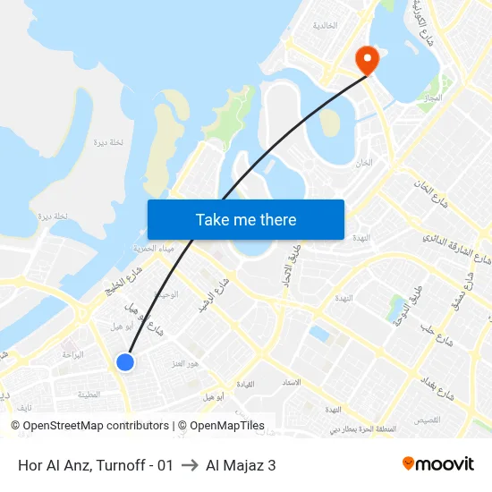 Hor Al Anz, Turnoff - 01 to Al Majaz 3 map