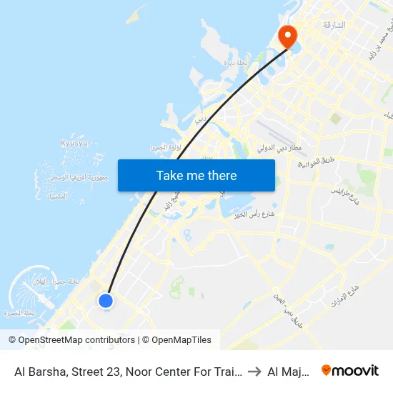 Al Barsha, Street 23, Noor Center For Training - 01 to Al Majaz 3 map