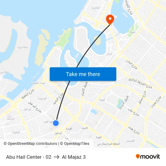 Abu Hail Center - 02 to Al Majaz 3 map
