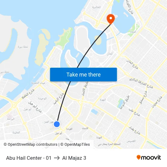 Abu Hail Center - 01 to Al Majaz 3 map