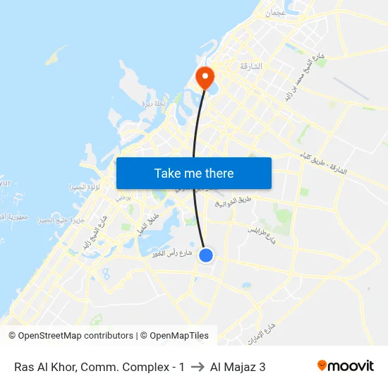 Ras Al Khor, Comm. Complex - 1 to Al Majaz 3 map