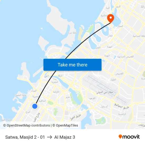 Satwa, Masjid 2 - 01 to Al Majaz 3 map