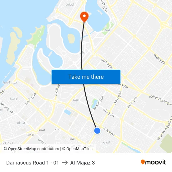 Damascus Road 1 - 01 to Al Majaz 3 map
