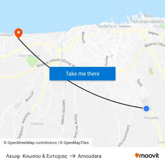 Λεωφ. Κνωσου & Ευτυχιας to Amoudara map