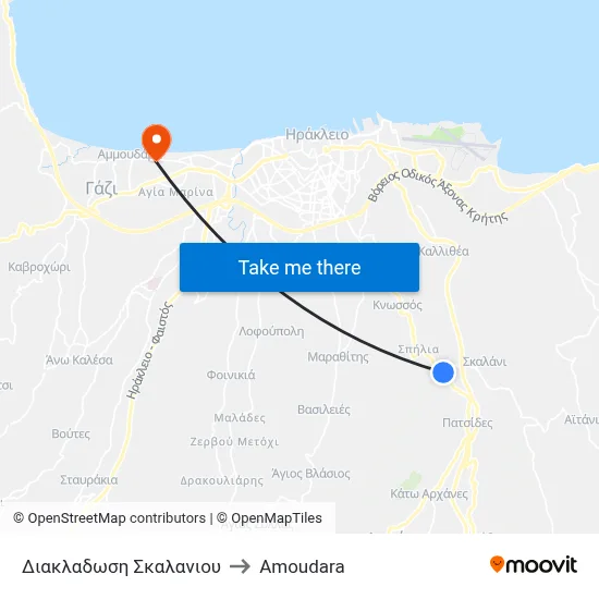 Διακλαδωση Σκαλανιου to Amoudara map