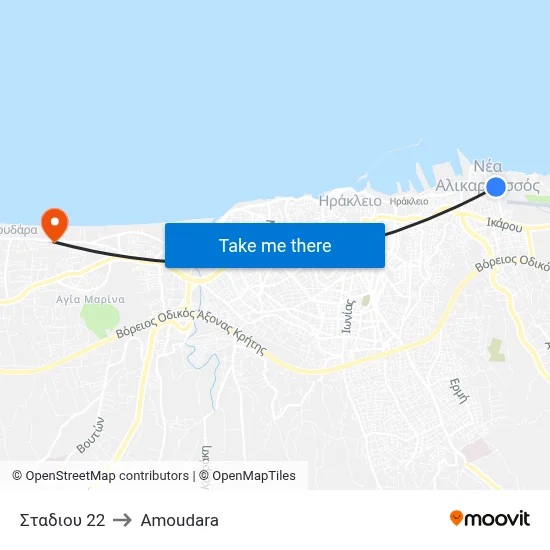 22 Stadium Street to Amoudara map