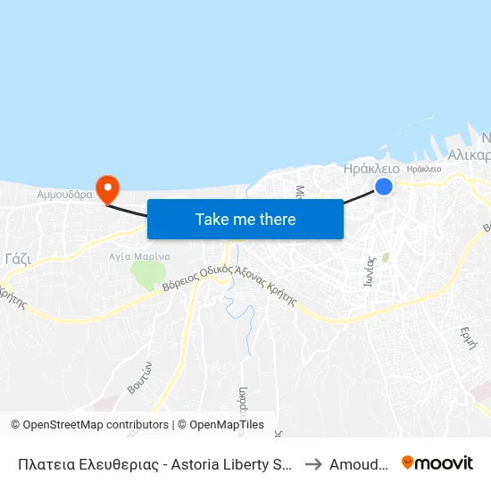 Liberty Square - Astoria to Amoudara map