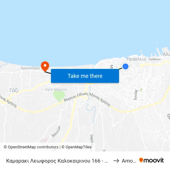 Καμαρακι Λεωφορος Καλοκαιρινου 166 - Kamaraki 166, Kalokerinou Ave. to Amoudara map