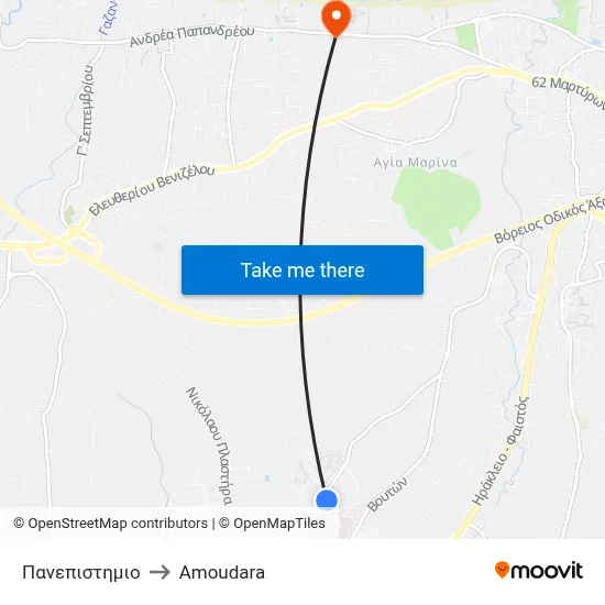 University to Amoudara map