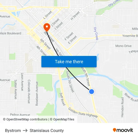 Bystrom to Stanislaus County map