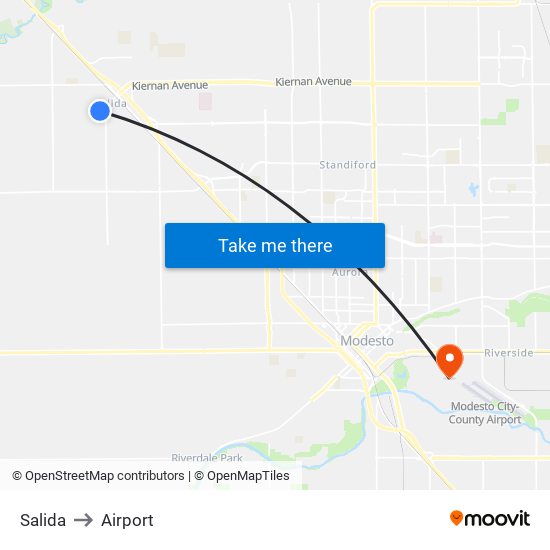 Salida to Airport map