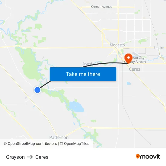 Grayson to Ceres map