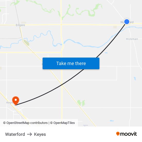 Waterford to Keyes map