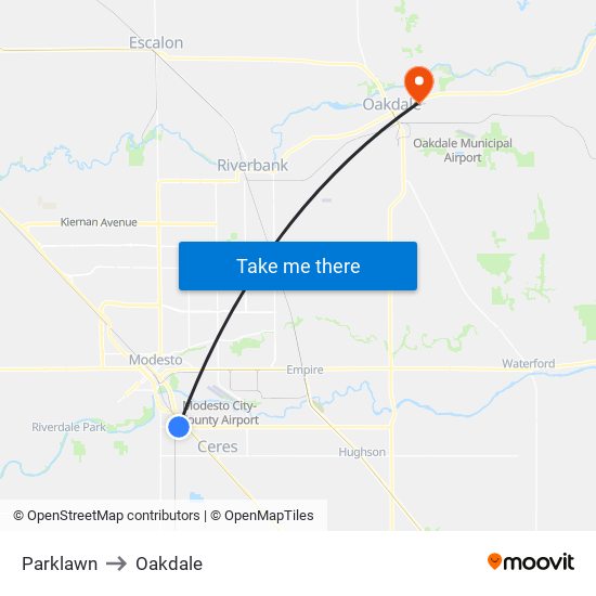 Parklawn to Oakdale map