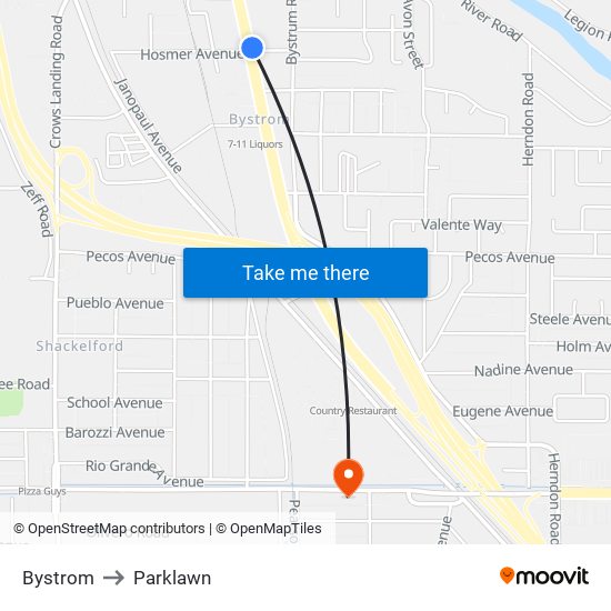 Bystrom to Parklawn map