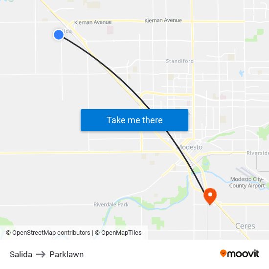 Salida to Parklawn map