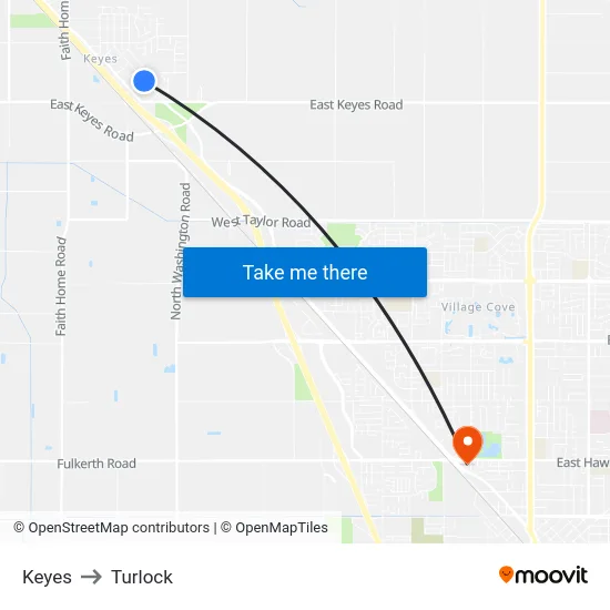 Keyes to Turlock map