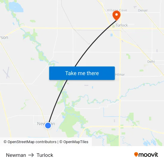 Newman to Turlock map