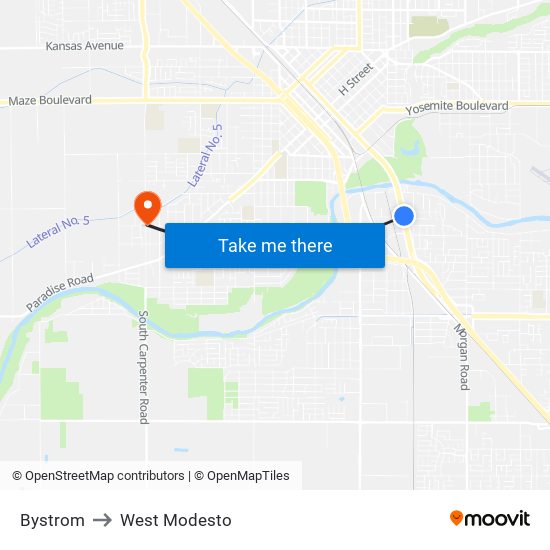 Bystrom to West Modesto map