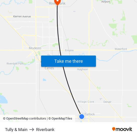 Tully & Main to Riverbank map