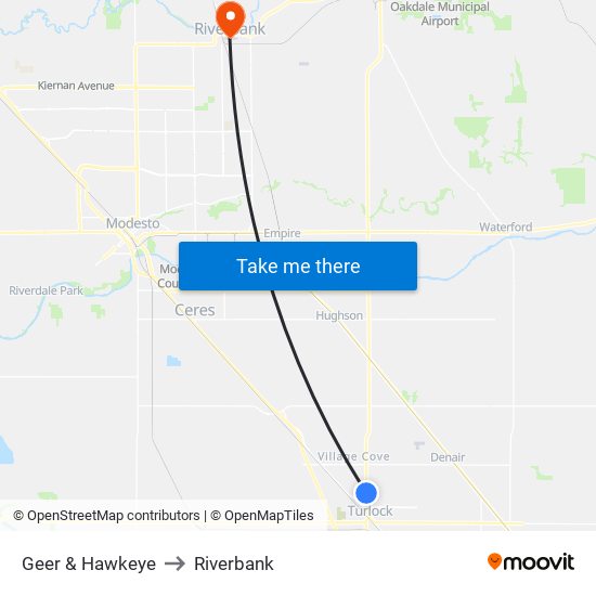 Geer & Hawkeye to Riverbank map