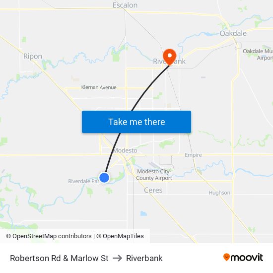 Robertson Rd & Marlow St to Riverbank map