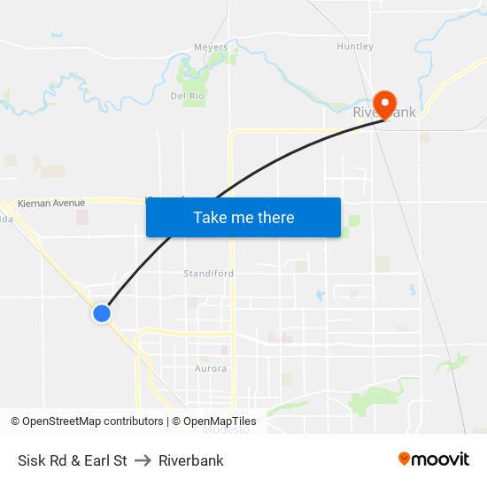 Sisk Rd & Earl St to Riverbank map