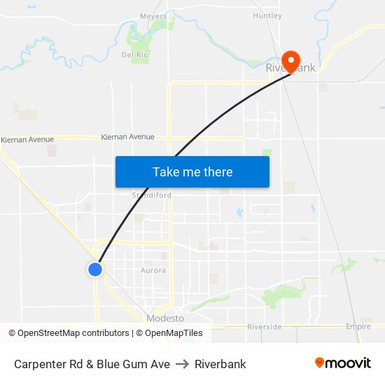 Carpenter Rd & Blue Gum Ave to Riverbank map