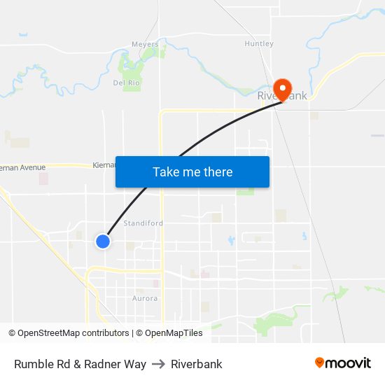 Rumble Rd & Radner Way to Riverbank map