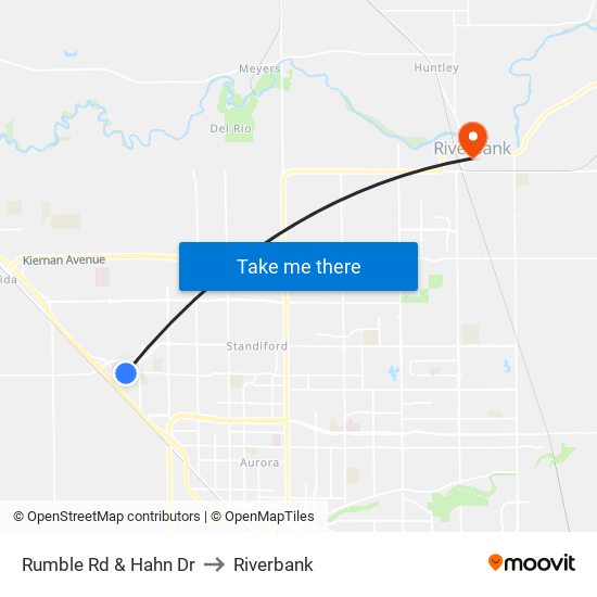 Rumble Rd & Hahn Dr to Riverbank map