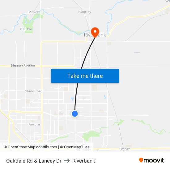 Oakdale Rd & Lancey Dr to Riverbank map