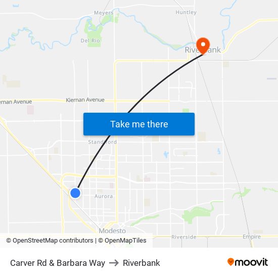 Carver Rd & Barbara Way to Riverbank map