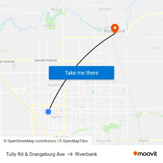 Tully Rd & Orangeburg Ave to Riverbank map