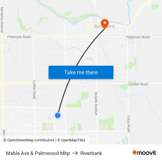Mable Ave & Palmwood Mhp to Riverbank map