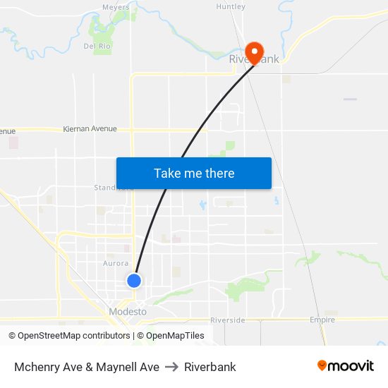 Mchenry Ave & Maynell Ave to Riverbank map